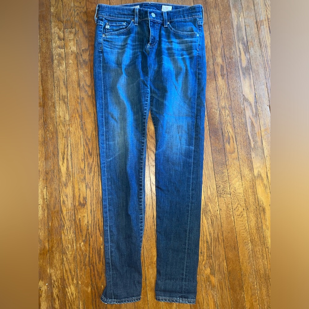 Ag Adriano Goldschmeid Nikki relaxed skinny medium wash jeans made in USA